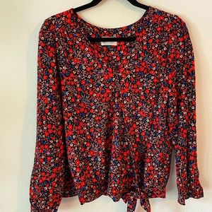 Floral wrap blouse